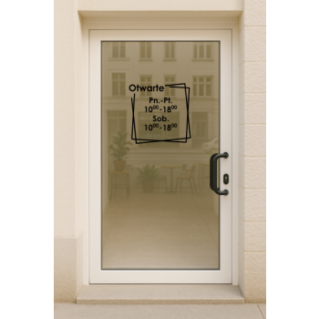 Naklejka z godzinami otwarcia